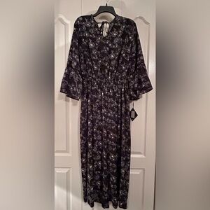 Ava & Viv Black Floral Jumpsuit